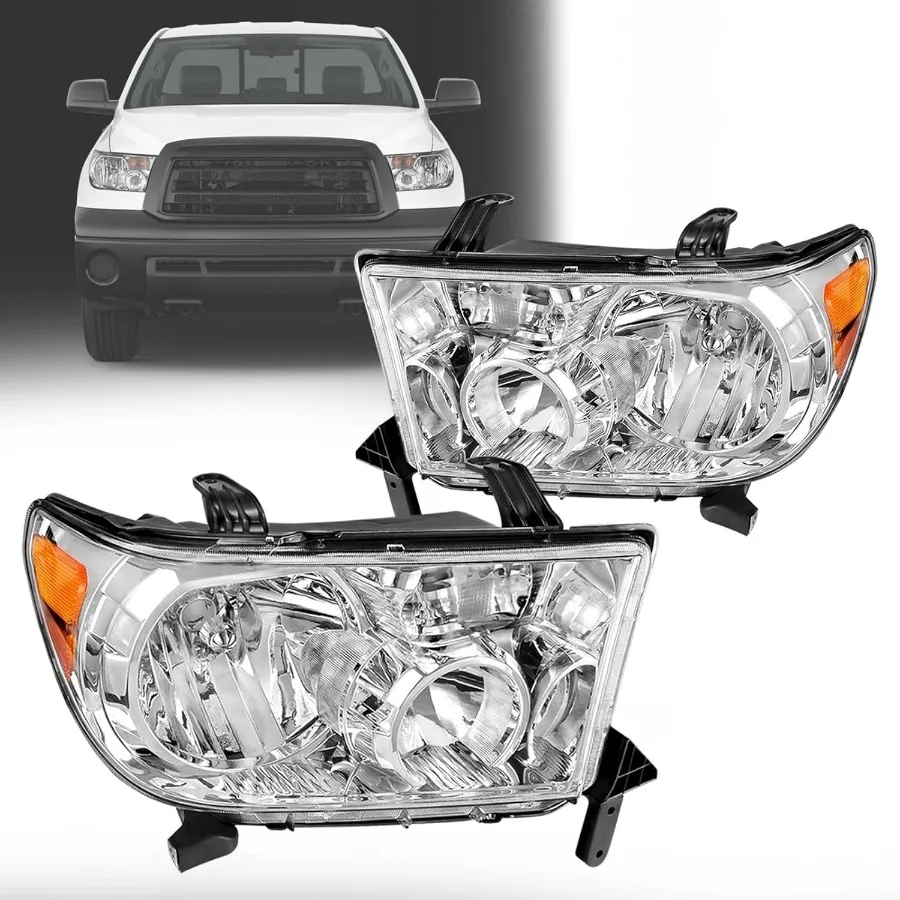 متوافق مع مصابيح تويوتا تندرا 2007-2013 (نماذج تسوية المصابيح الأمامية W/o) 2008-2017 المصابيح الأمامية تويوتا سيكويا (12-14 موديلًا بدون #1