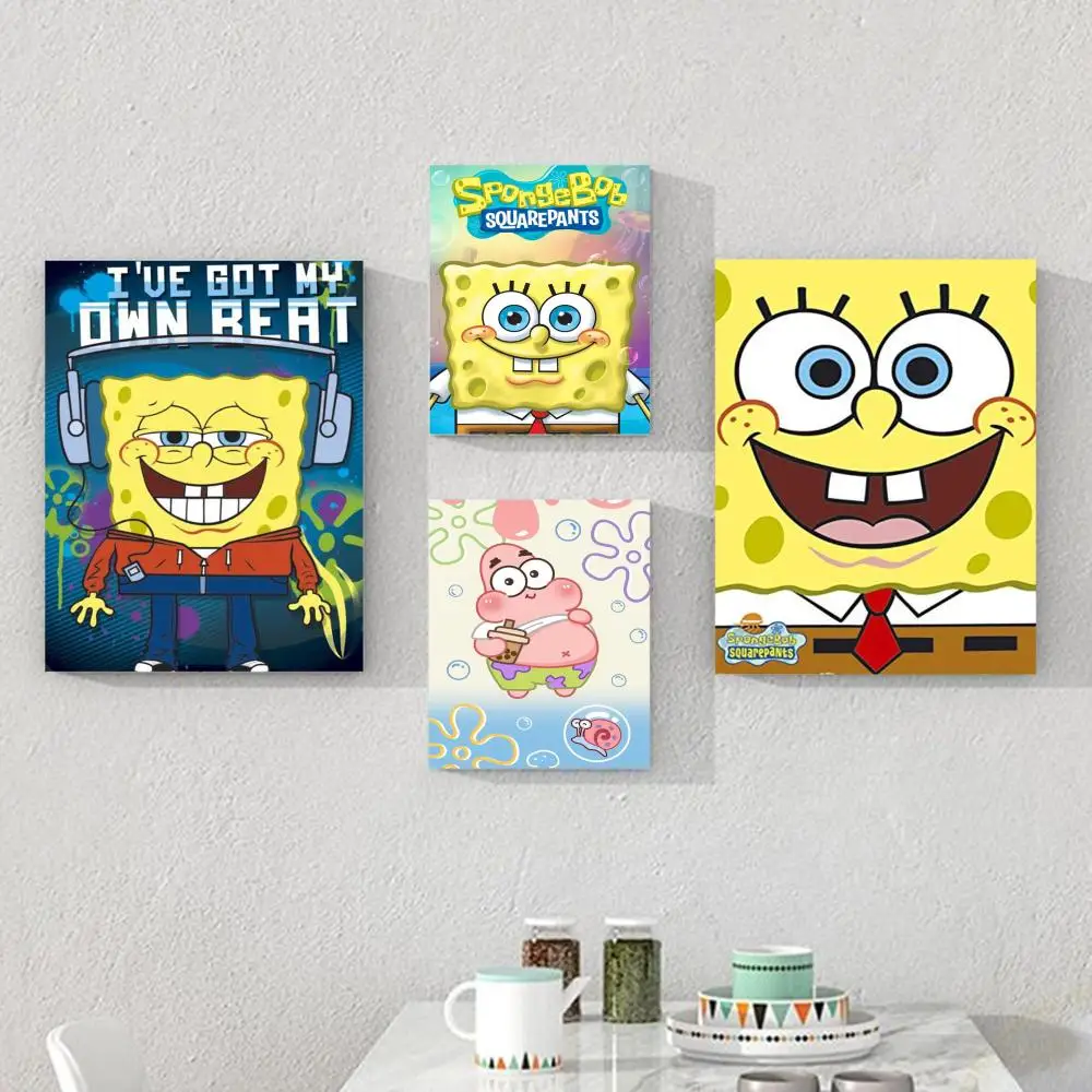 Cartoon-Spongebob-PatrickSta Poster DIY Sticky Poster Waterproof Paper Sticker Coffee House Bar Home Decor