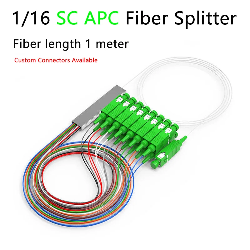 Rozdzielacz światłowodowy 1x2 1x4 1x8 1x1 6 stalowa rurka Mini bezblokowy FTTH SM Singlemode PLC Splitter optyczny szybkie złącze APC