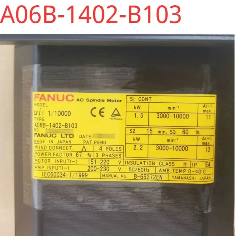 A06B-1402-B103 Second-hand tested ok    servo motorin good Condition