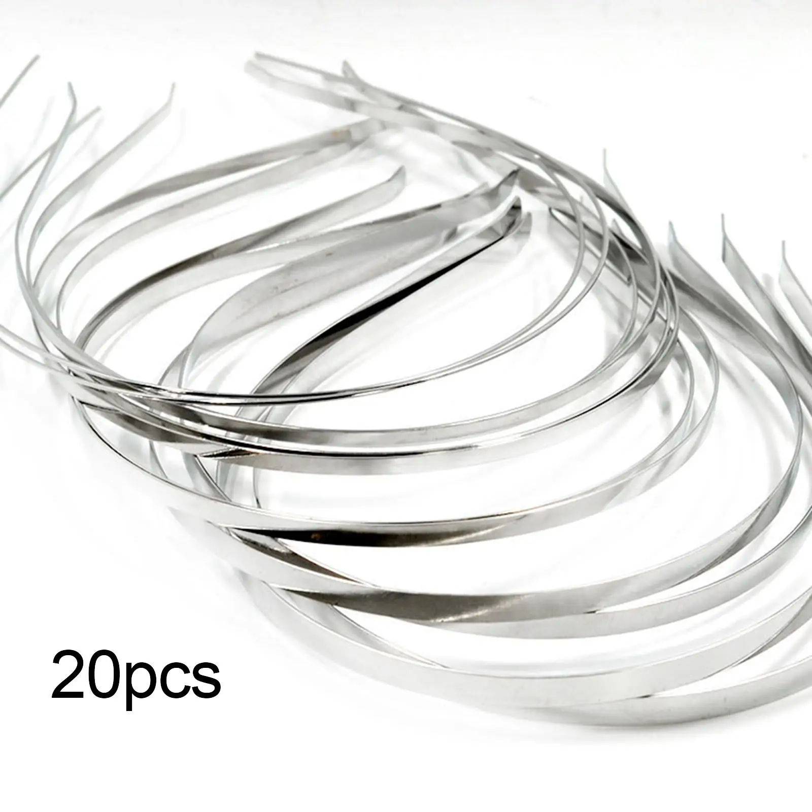 

Women Hair Hoop Sets Smooth Metal Iron Headband Silver Blank Design for Makeup Bathing Styling and Gift Ideas