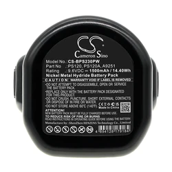 CS 1500mAh Battery For Black & Decker A9251 PS120 PS120A CD231 CD231K CD231P8 CD9600 CD9600K CD9600K-2 CD9602 CD9602K