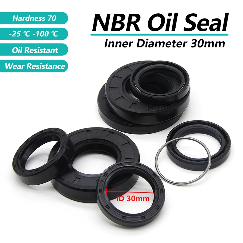 ID30mm NBR Oil Seal TC-30*38/40/42/45/46/47/50/52/55/58/60/62/65/70/72/75*5/6/7/8/10/12mm Nitrile Rubber Shaft Double Lip Gasket