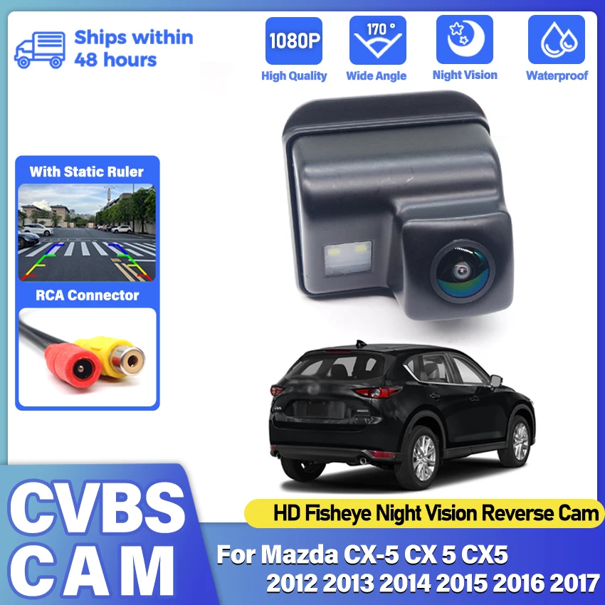 

170° HD 1080P Car License Plate Rear View Vehicle Camera For Mazda CX-5 CX 5 CX5 2012 2013 2014 2015 2016 2017 Reverse Monitor