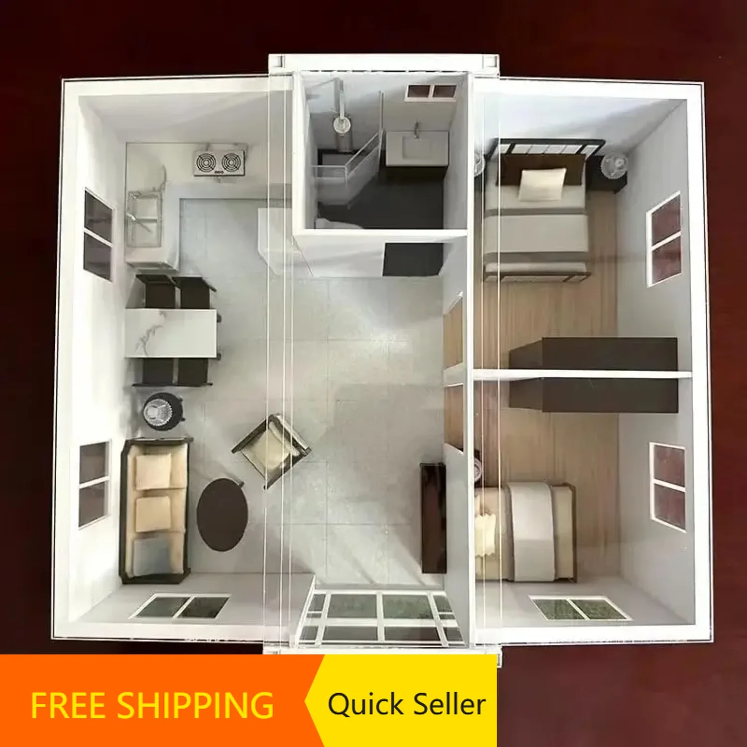 Productos en oferta: Casa pequeña de lujo expandible de 20 pies a precio de fábrica, casa contenedor plegable prefabricada con 2 dormitorios y 1 sala de estar