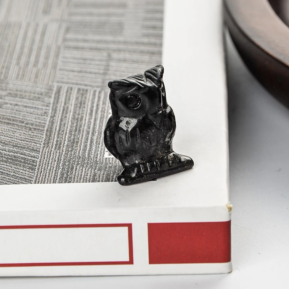 Realistic Crystal Stone Animal Collection Decoration of Owl Statue, Used for Desktop Decoration, About 1 Inch view 4