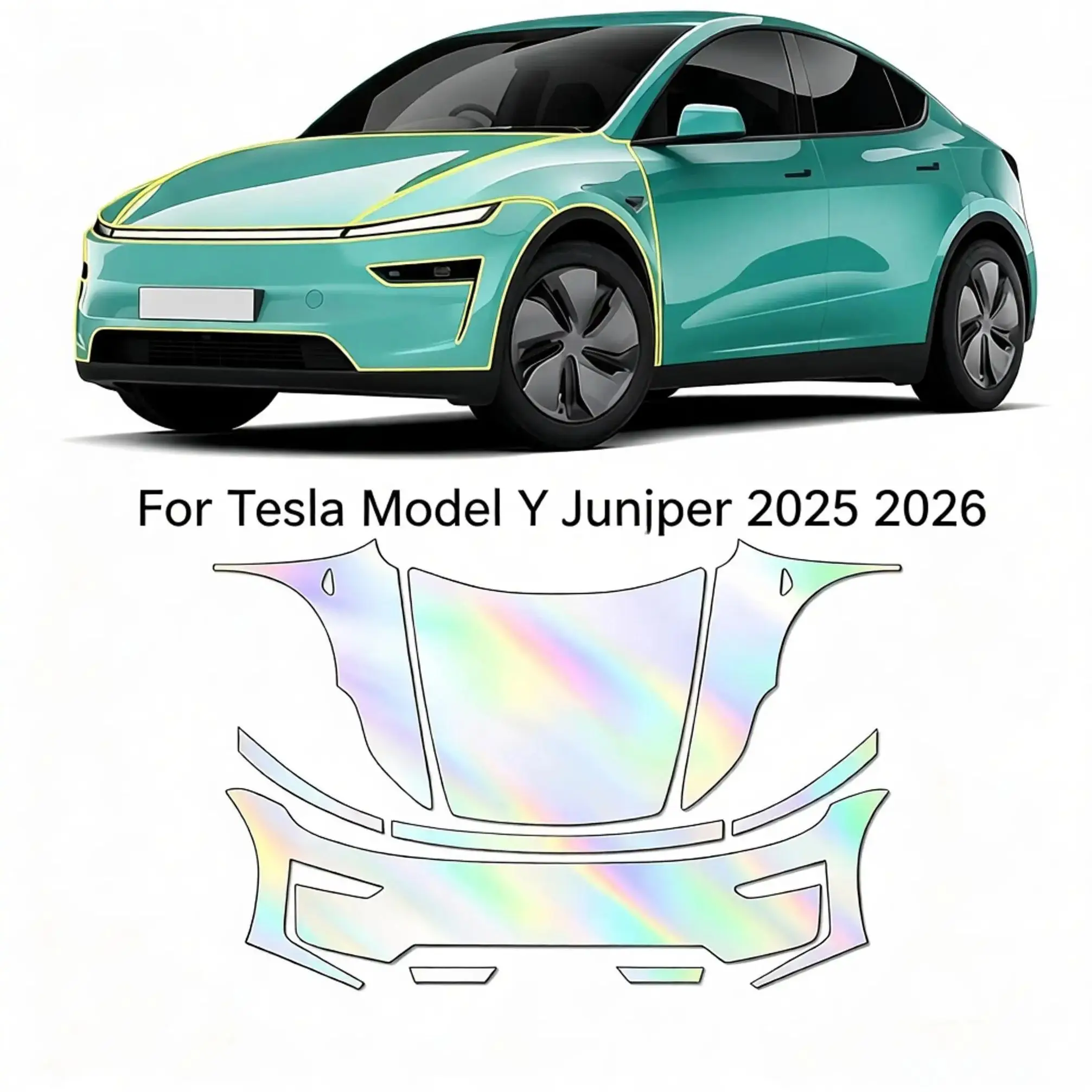 

Пленка для защиты кузова Tesla Model Y Juniper 2025-2026 из ТПУ, 8.5 мил, матовая, прозрачная, предварительно вырезанная, антицарапийная