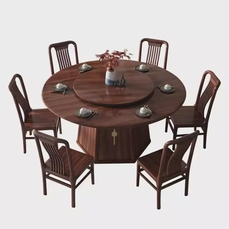 FACTORY PRICE  Chinese rock slab round dining table household light luxury dining large round table combination 12 people