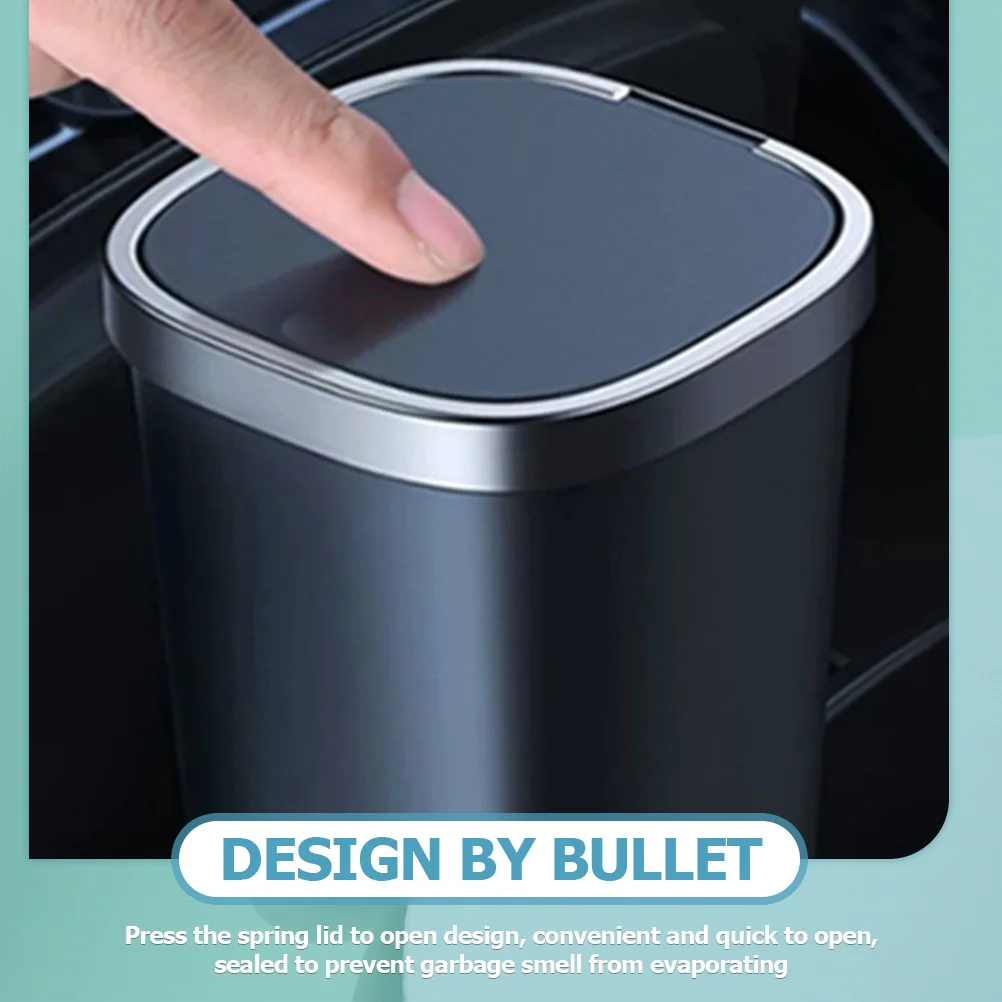 

Car Trash Can Cup Holder Press Ring Design Easy Clean Maintain Sufficient Storage Capacity Long Time Use Automotive Garbage Cans