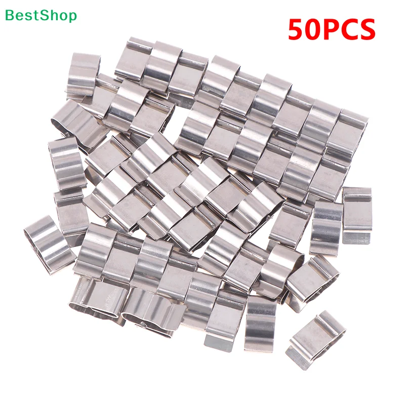 50 PCS High Quality Silver Brand New Solar PV Cable Clip Clamp Stainless Steel Wire Clamp Cable Organizer