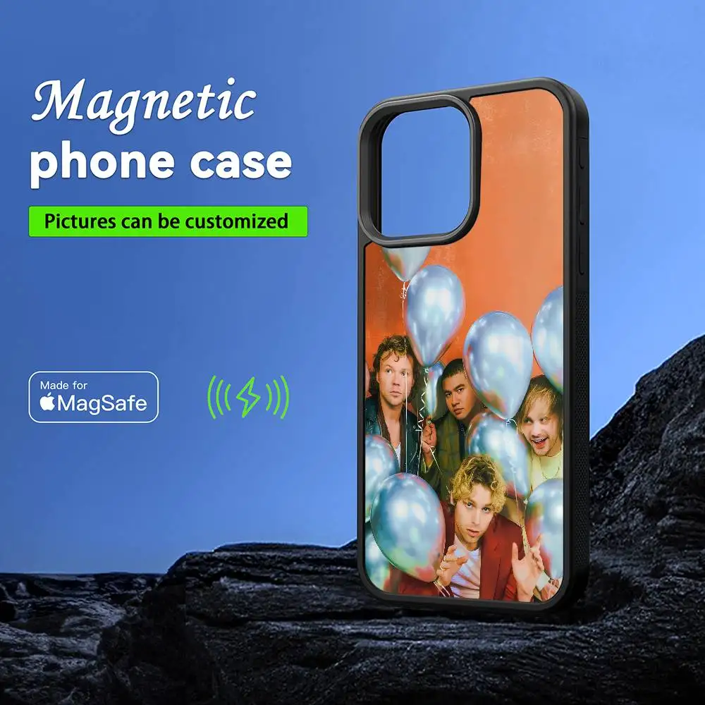 Популярный чехол для телефона Rock Band 5-5SOS MagSafe Magnetic для IPhone 16, 15, 14, 13, 12, 11 Pro Plus Max Mini, беспроводное зарядное устройство Funda