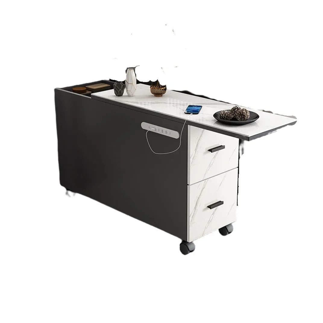 فاخر خفيف، بلاطة صخرية، أريكة، جانبية قابلة لإعادة الشحن، شقة صغيرة، طاولة قهوة زاوية، خزانة شاي #1