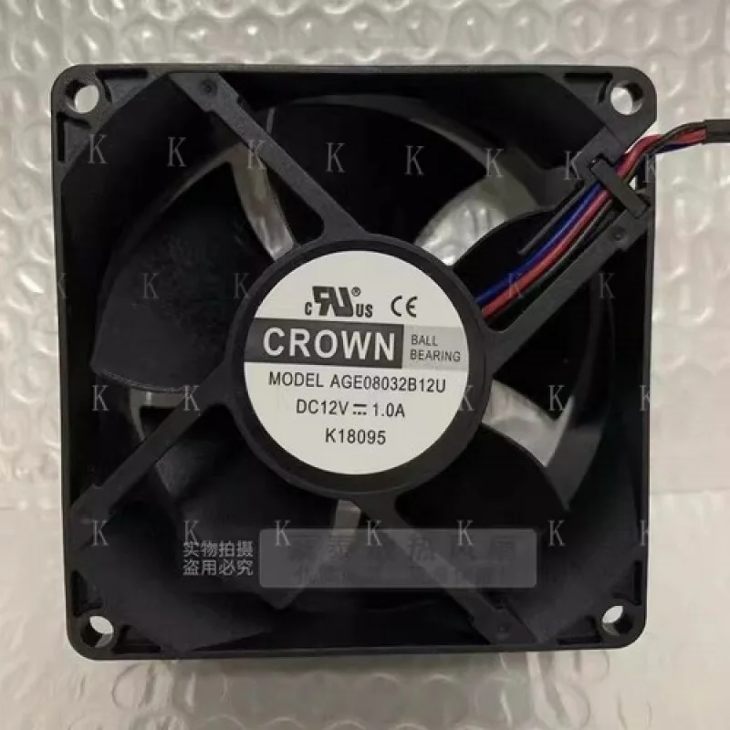 C    FOR CROWN AGE08032B12U DC12V 1.0A 8032 3-Wire Silent Cooling Fan