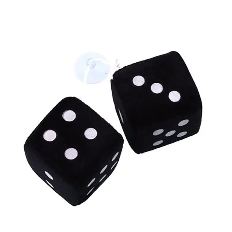 6CM Car-Styling Fuzzy Dice Dots Rear View Mirror Hangers Car Interior Decoration Auto Accessories Interior Ornaments Fashion