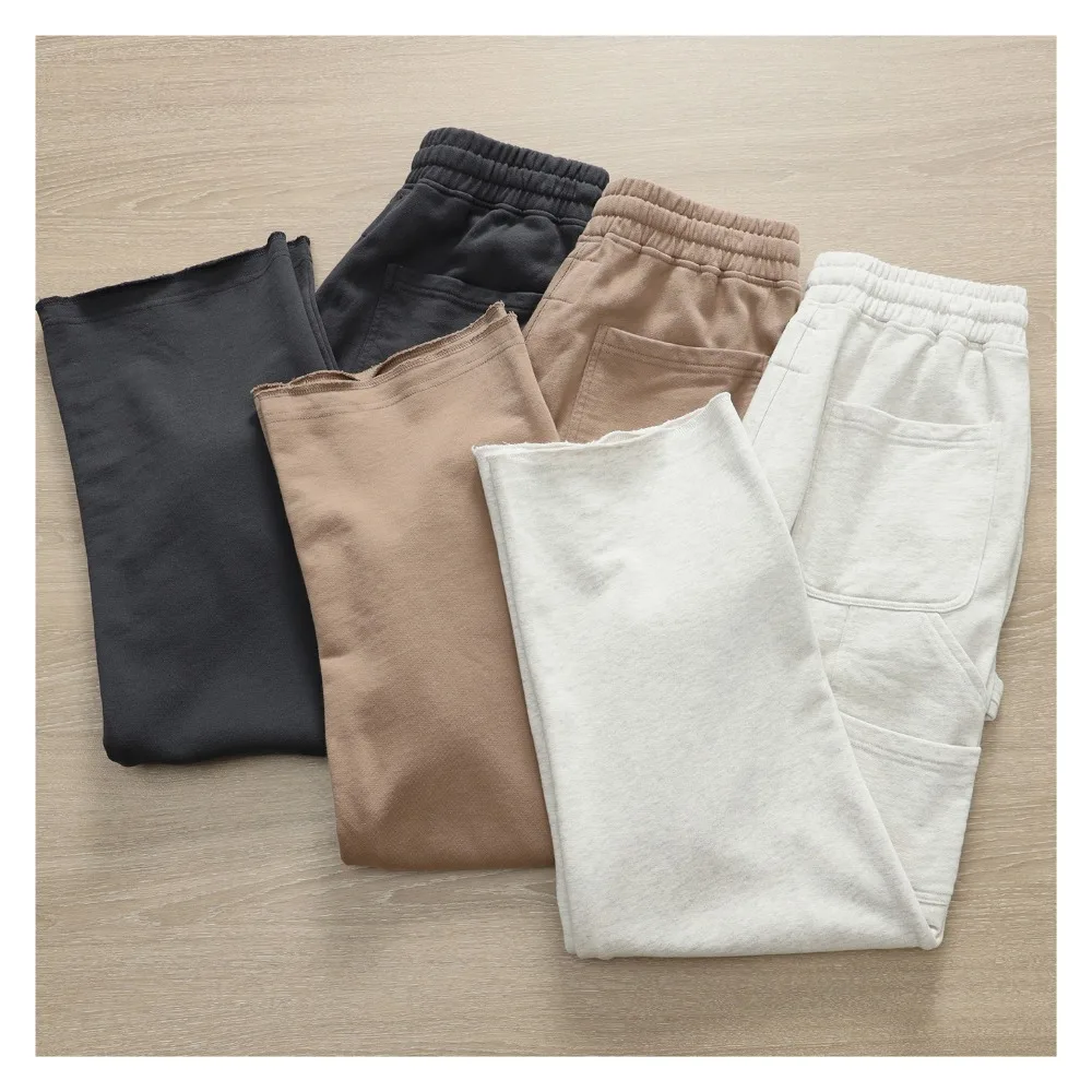 스트레이트 니트 스웨트팬츠 남성용 가을 겨울 스트레이트 캐주얼 팬츠 아메리칸 스타일 밴딩 카고 바지