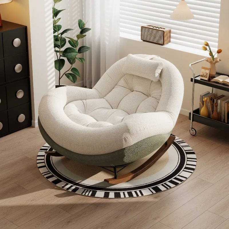 Rocking chair Balcony Living room Leisure recliner Bedroom Home siesta Lazy sofa reclining avocado chair