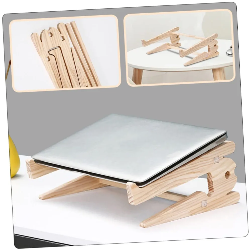 

New Wooden Notebook Stand Foldable Portable Laptop Stand Smooth Easy To Install Notebook Cooling Pad Desktop