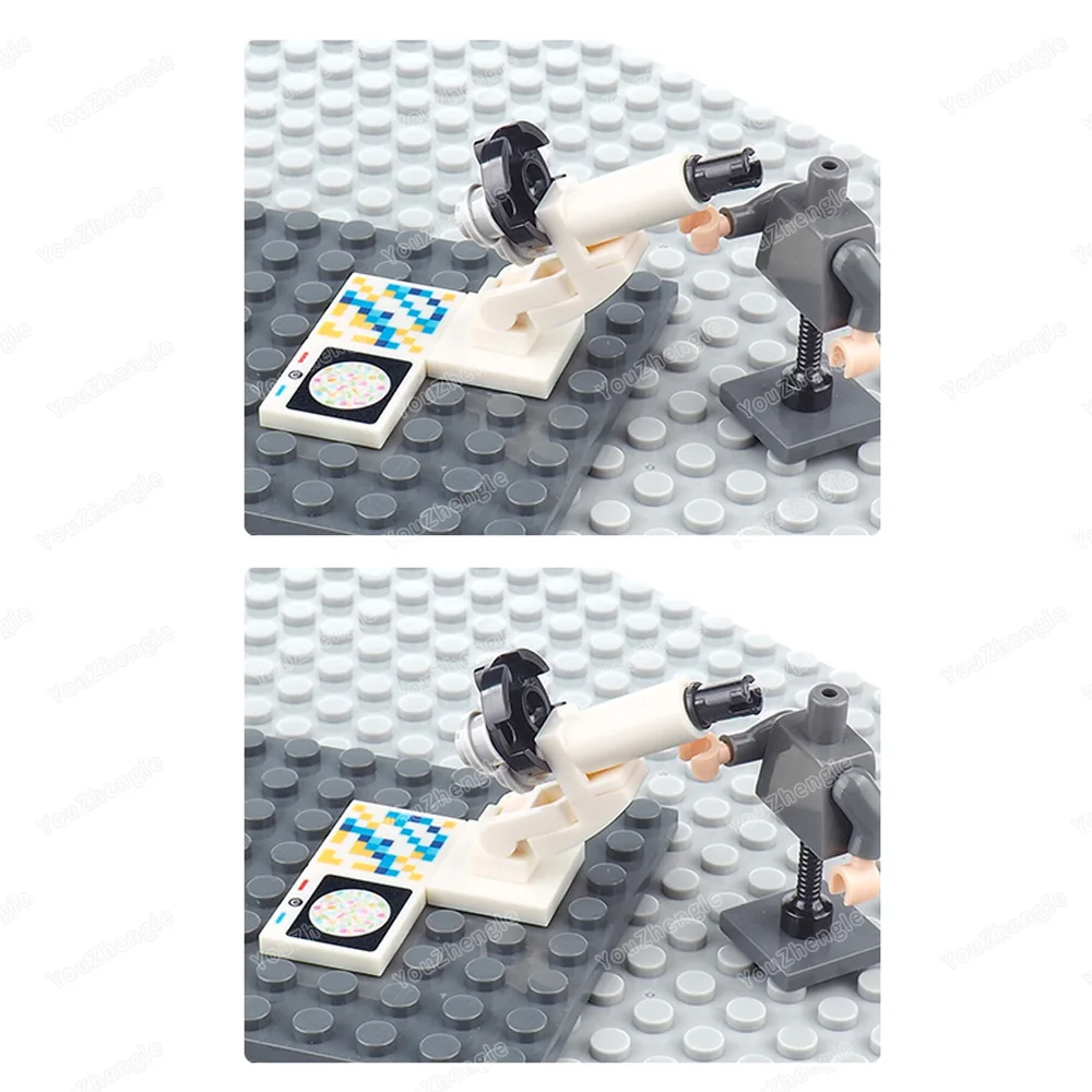 مجهر أحادي العين نماذج مكعبات البناء MOC أرقام أداة بصرية معدات شاشة الفلورسنت مطابقة المشهد الهدايا اللعب