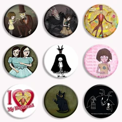 Horror Game Fran Bow 2 Button Pin Black Cat Swedish Graphic Adventure Game Brooch Badge Bag Decor Gamer Collect Friends Gifts