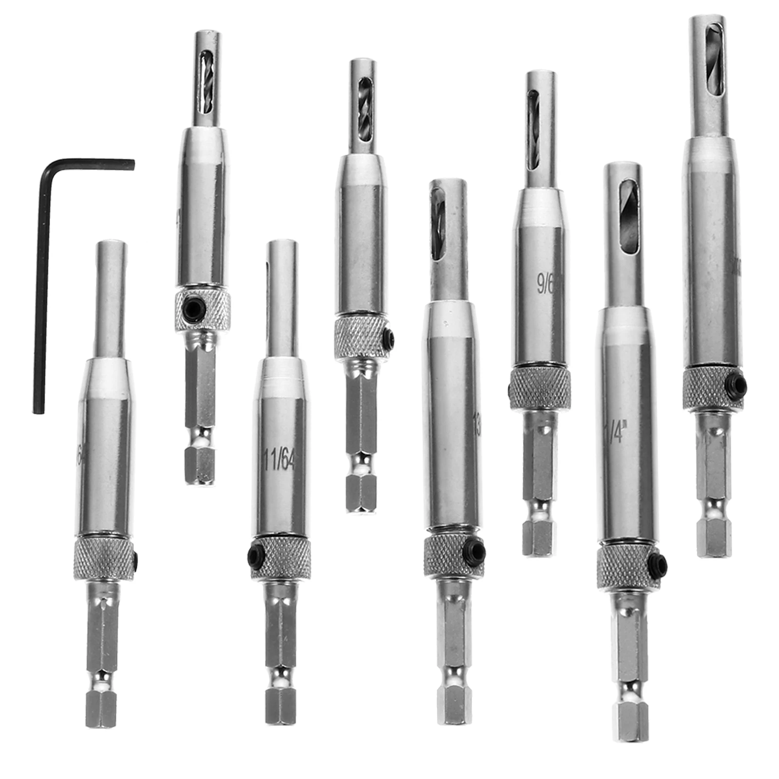 

8 Pcs Hinge Drill Bit Set for Door Installation Precise Positioning Efficient Dust Removal Woodworking Furniture Hardware