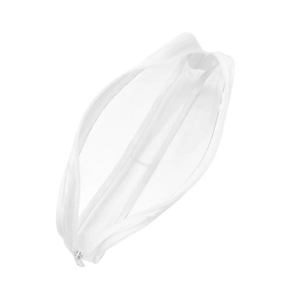 Sacchetti con cerniera trasparenti bianchi da 10 pezzi borsa per il trucco trasparente portatile trasparente facile da usare astuccio per matite con cerniera trasparente in PVC da viaggio