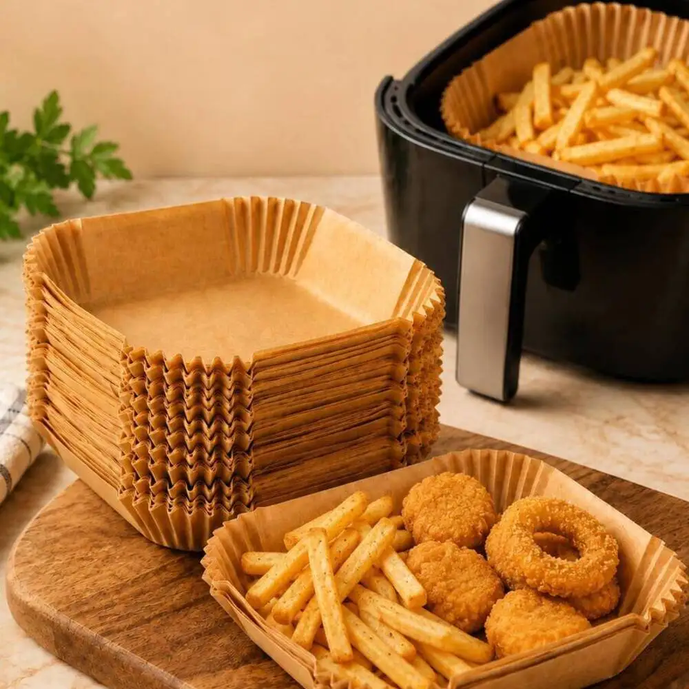 300Pcs Liners, Disposable Parchment Paper Mats, Non-Stick, Easy To Clean, Air Fryer Accessories, Kitchen Supplies.Square Liners