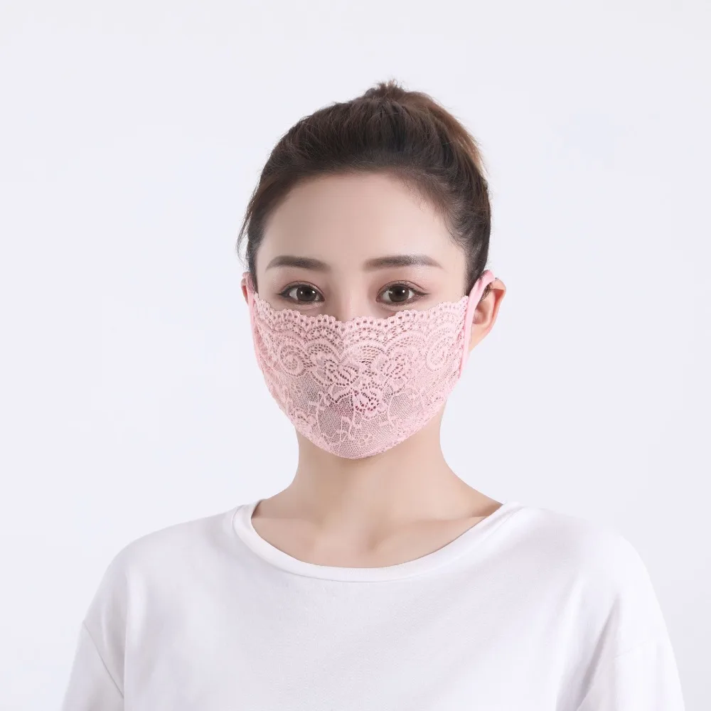 Soft Breathable Sunscreen Mask Texture Fine Lace Wearing Mesh Mask Exquisite Thorns Cool Feeling Mask