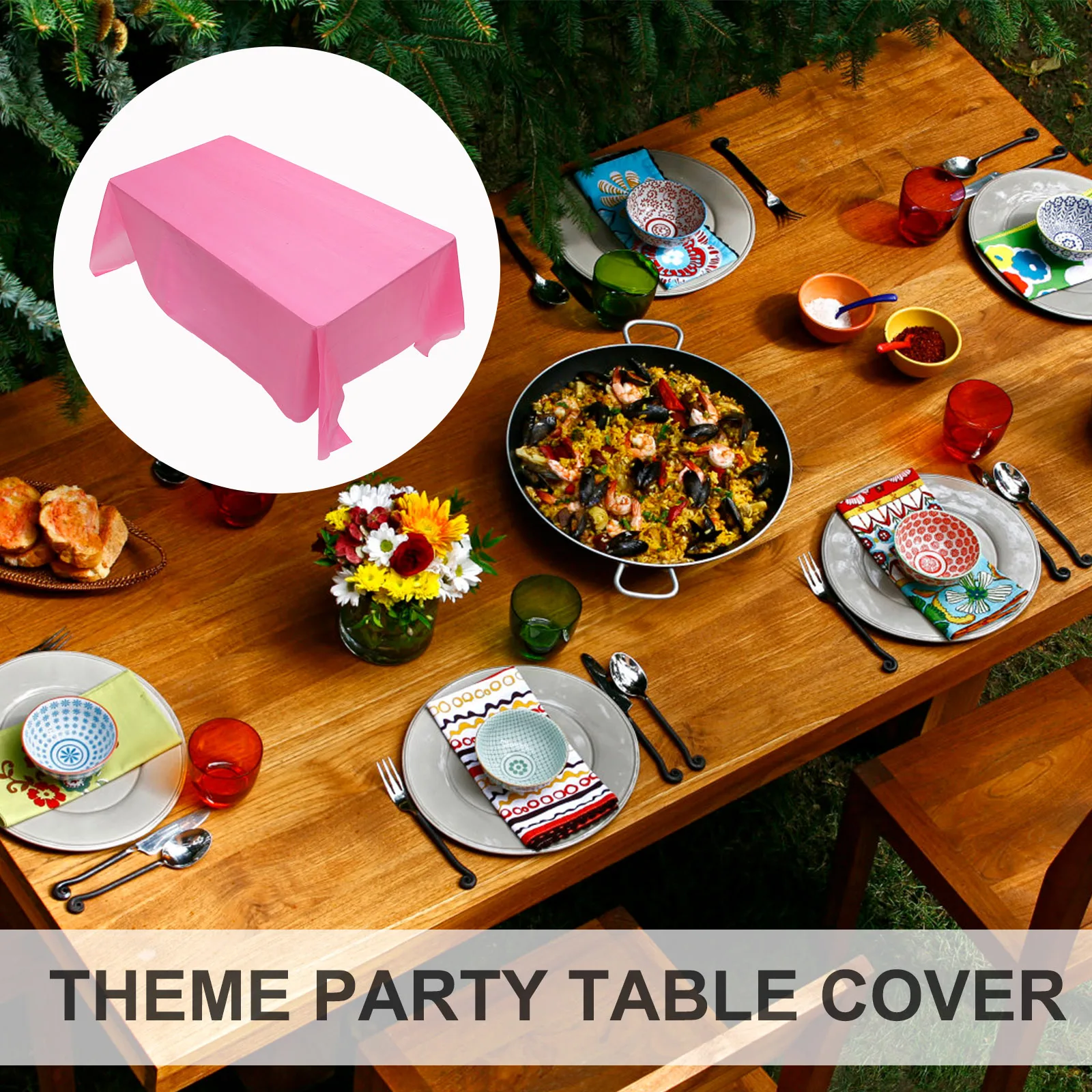 

5pcs Plastic Rectangular Tablecloth Disposable Party Cover Birthday Child Rectangle Buffet Brunch Supplies Protect Paint