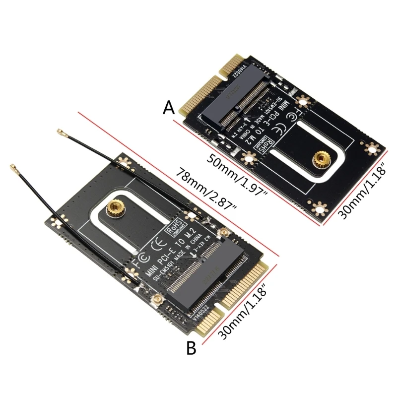 K1AA Key NGFF E M.2 NGFF To Mini PCI-E Adapter Converter Expansion Card for M2 Wireless WiFi Module