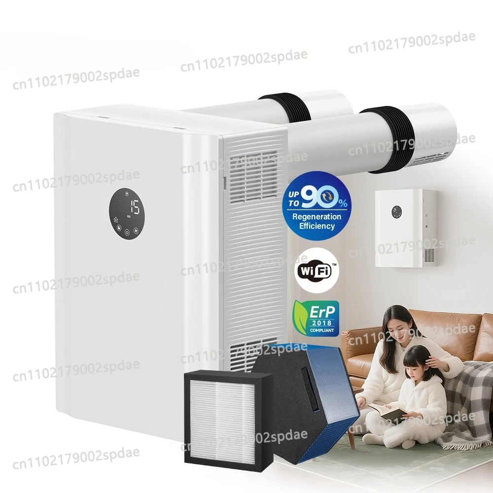 Ductless  Fresh air Ventilation Hvac System Wall Recuperator Heat Energy Recovery Ventilation Air Purifier Home Integration