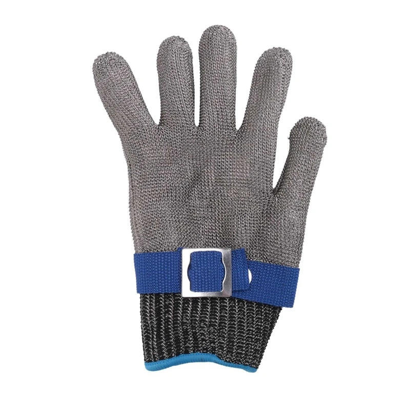 1 Only Stainless Steel Metal Mesh For Right And Left Hand Protection Grade 5, Wooden Cutting Gloves