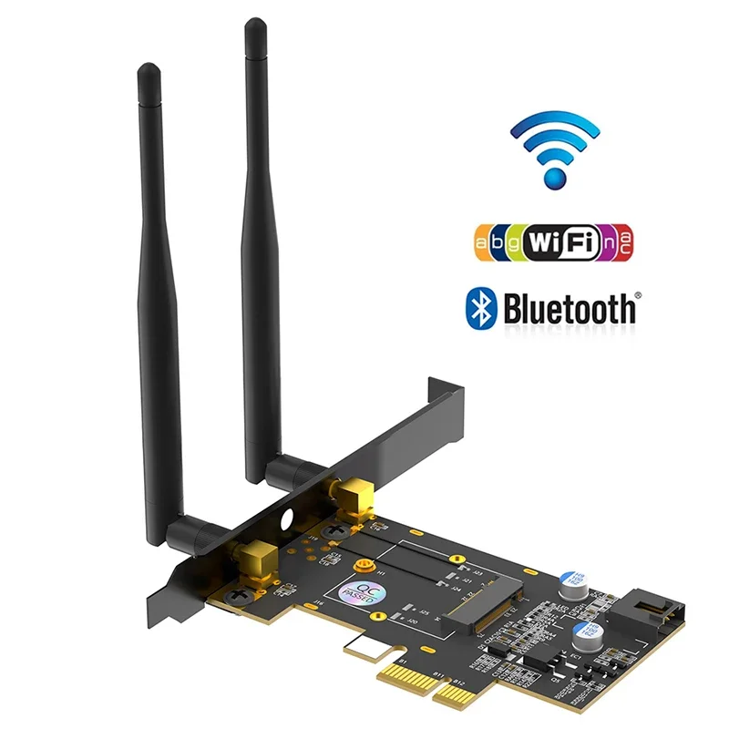 

PCI Express X1 to M2 Key A Expansion Card Riser Converter Adapter with USB Signal Interface for Bluetooth Support M2 WiFi Module