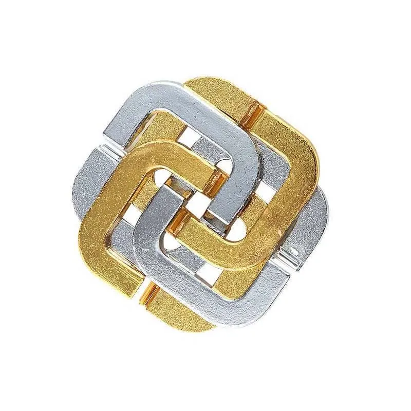 네 잎 클로버 잠금 클래식 잠금 퍼즐 3D 잠금 해제 연동 금속 IQ 테스트 마인드 게임 소년을위한 장난감