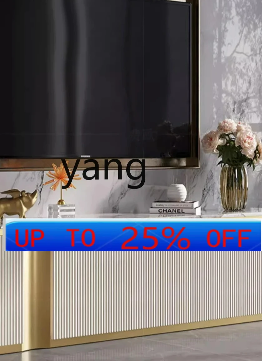 

LMMlight luxury TV cabinet living room modern Italian bright paint marble floor cabinet coffee table combination
