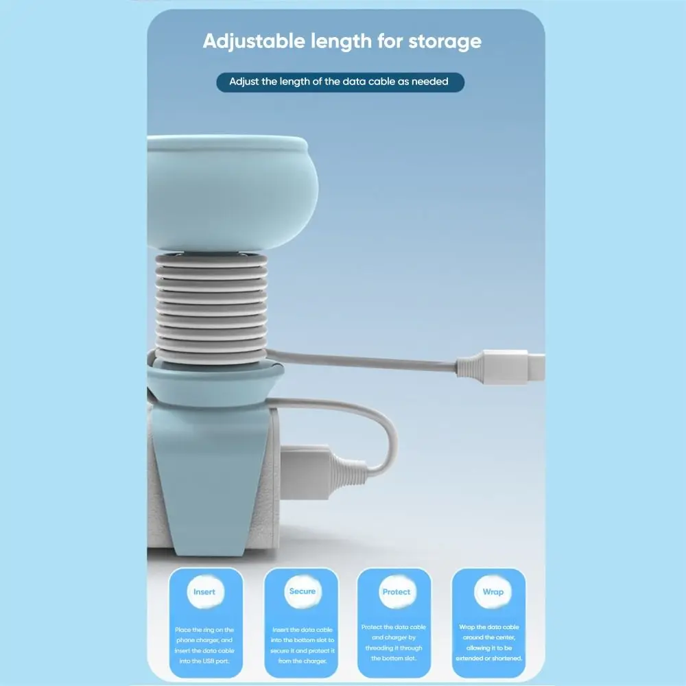 كابل بيانات محمول اللفاف الكرتون متعدد الوظائف سطح المكتب كابل تخزين مشبك سيليكون حزام ربط كابل بيانات مشبك حزام