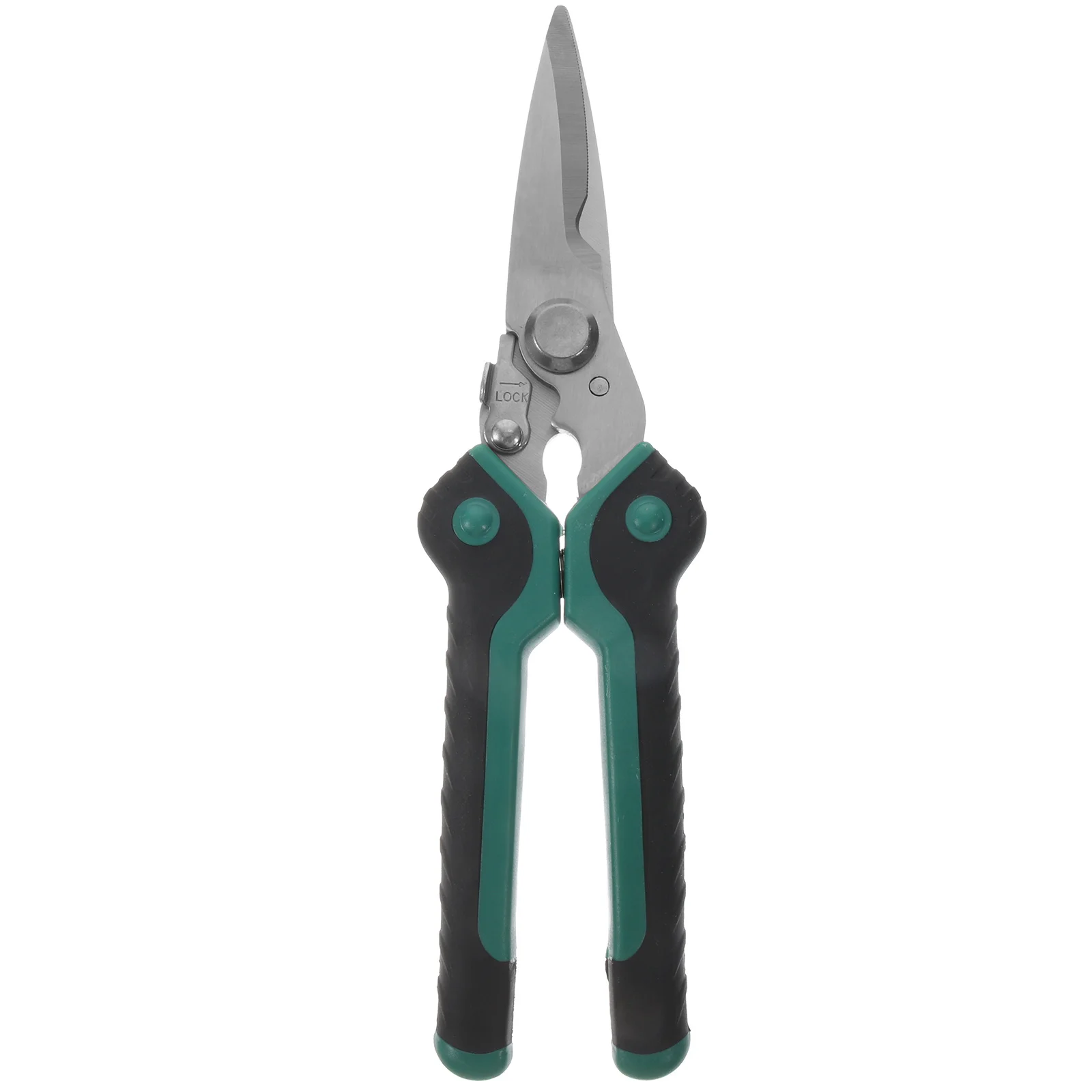 

1Pcs Electronic Scissor Labor-Saving Spring Design PP Handle Multi-Purpose Pruning Scissors Light Green Metal Sheet Scissor