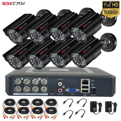 Sistema de cámaras de seguridad AHD 1080P CCTV, 4/8 canales, DVR 2/4/6/8 piezas, opciones de bala, juego de videovigilancia de visión nocturna impermeable para exteriores