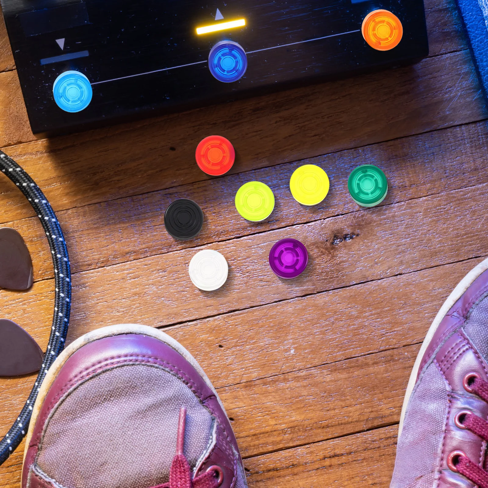 

15Pcs Guitar Pedal Footswitch Toppers Colorful Durable ABS Footswitch Caps Electric Guitar Effect Pedal Protection Foot Nail Cap