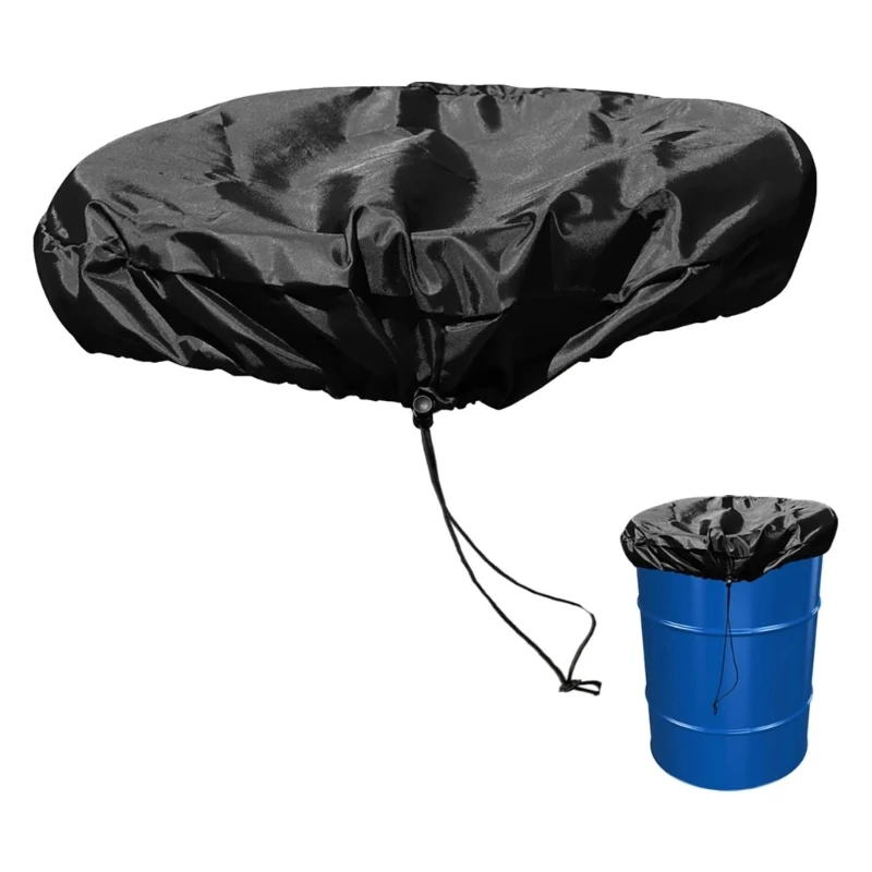 55 Gallon Drum Cover Drawstring Protective Shields Supplies Protections Cover for Raining Day Waterproof Windproof