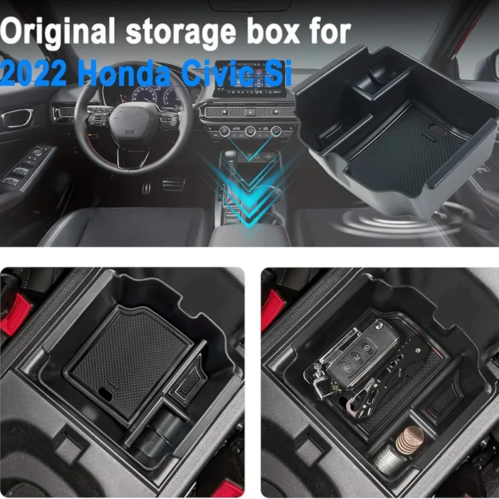 HGWEI Center Console Organizer For Acura Integra 2023-2025 and Civic 11th Gen 2022-2025 Hatchback Armrest Secondary Storage Box