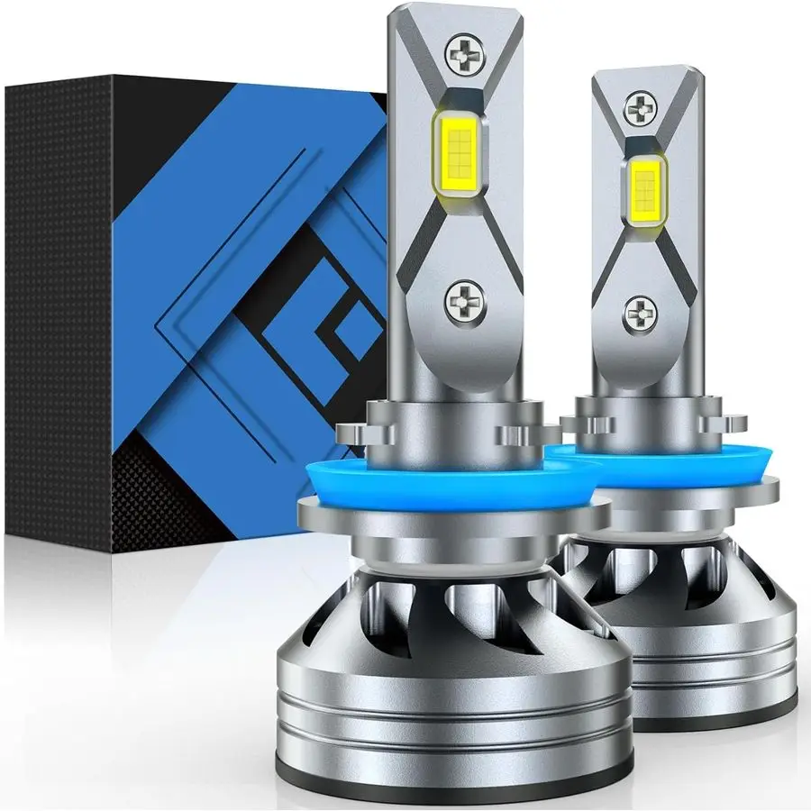 

H11 H9 H8 LED Light Bulb, 50000LM 10X UltraBright 6500K White, 11 Size Easy Install H8 H9 Fog Light Bulbs, CANbus Ready, Tail Li