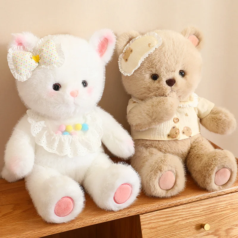 45cm Cute Fox Cat Rabbit Bear Plush Toys Soft Lovely Animals Stuffed Dolls Grasping Doll For Children\'s Birthday Holiday Gift
