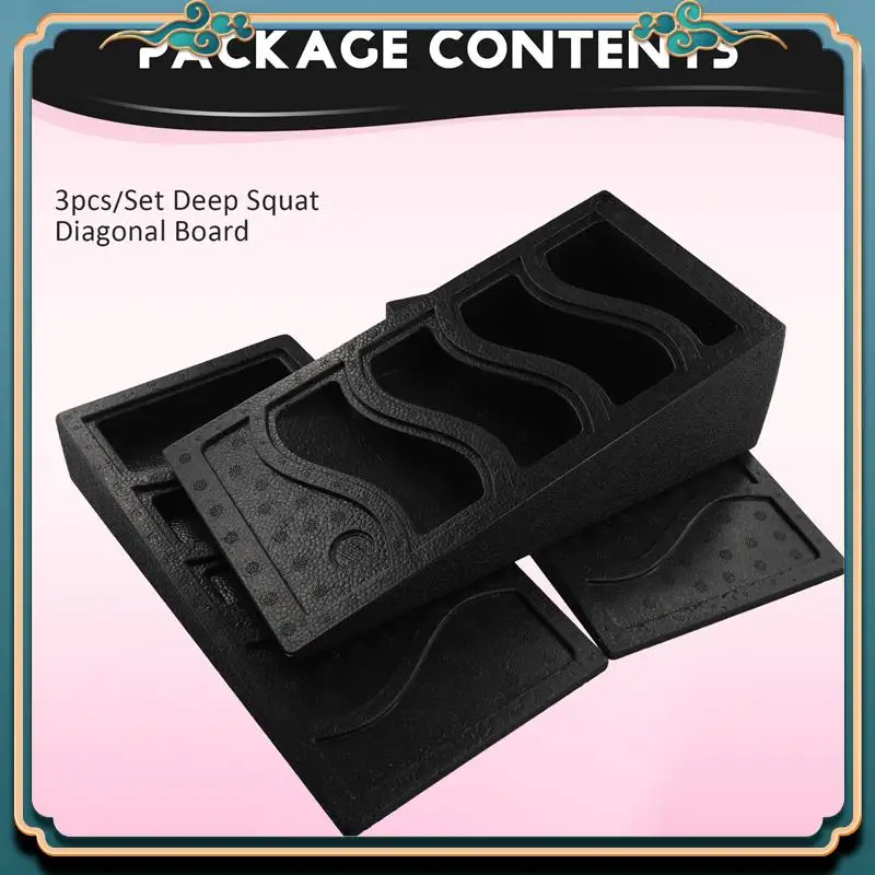 

Latest 3Pcs Yoga Bricks Squat Wedge Blocks Slant Boards Adjustable Non-Slip Foot Stretcher For Exercise Yoga Fitness Gym