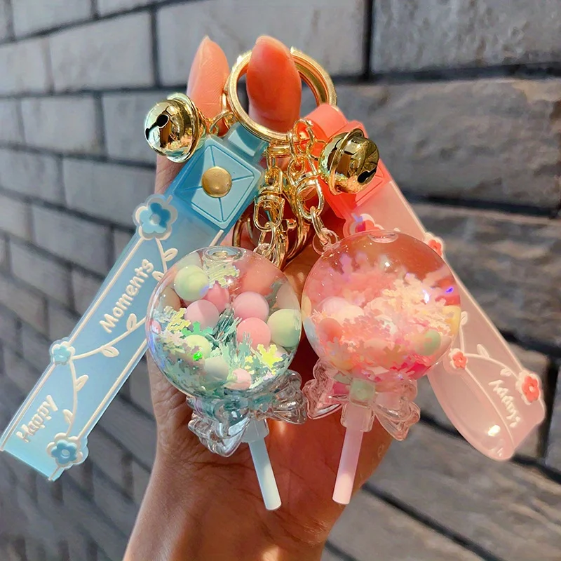 

Small Accessories, Small Pendants Cute Lollipops Bubble Beads in Oil Quicksand Drifting Bottles Keychains