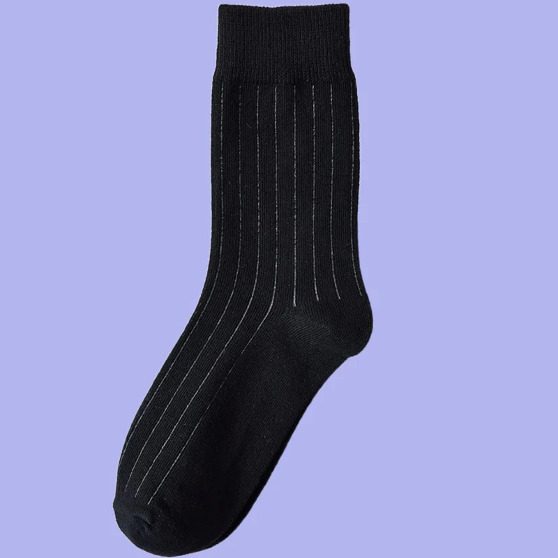 Calcetines largos de cuero negro para hombre, medias de longitud media, finas y altas, para verano, 5/10 pares