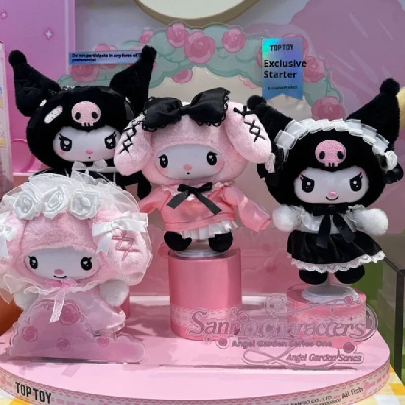 

New Genuine Sanrio Character Angel Garden Series Blind Box Kawaii Kuromi Melody Vinyl Pendant Dolls Decor Cute Toy Children Gift