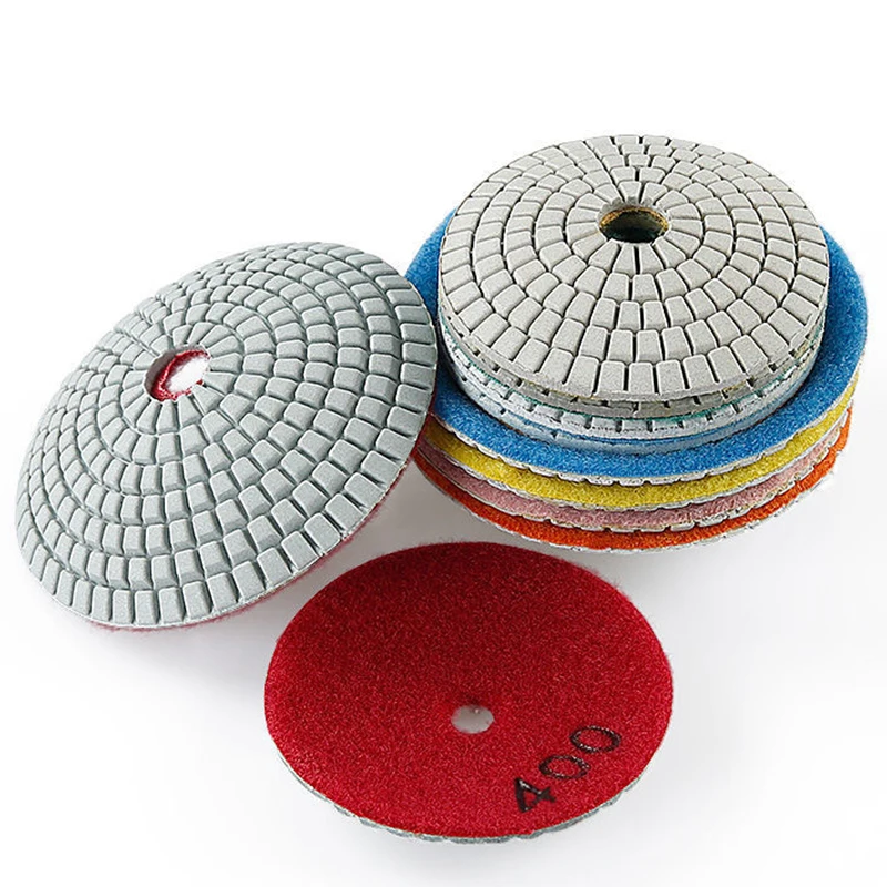 1Pc 4 Inch 100mm Abrasive Flexible Convex Disc Diamond Convex Wet Polishing Pad For Grinding Marble Granite Stone Quartz Stone