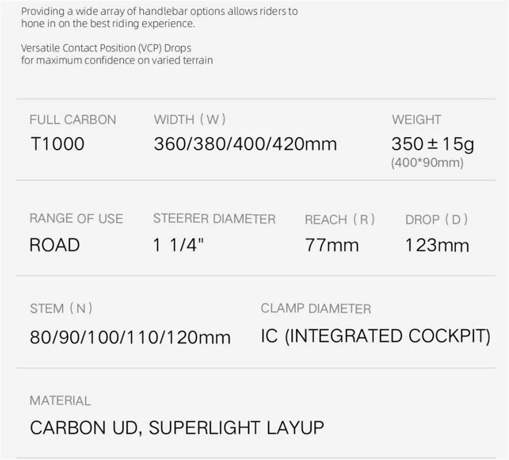 Kocevlo Gravel Carbon Handlebar integrated handlebar 28.6/31.8mm OD2 Internal cable road handlebar