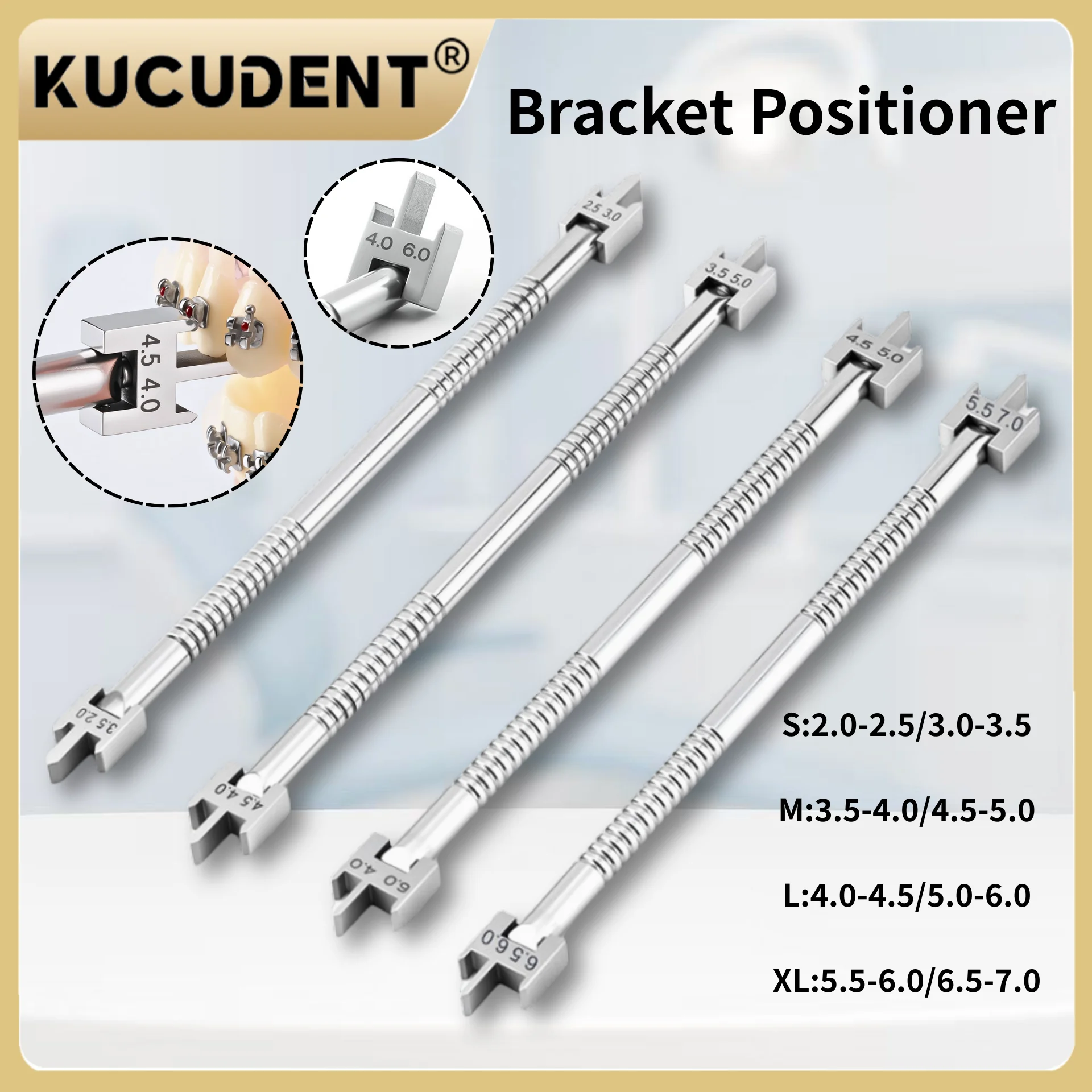 1 PC Dental Orthodontic Bracket Position Gauge - Adjustable Stainless Steel Locator for Precise Braces Placement & Height