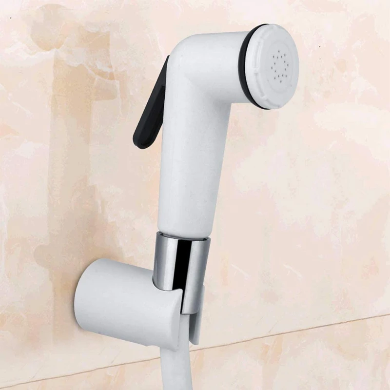 Bathroom Toilet Bidet Hand Shower With Hose Kit Dog Bath Sprayer Universal Adapter Holder Mount For Wall